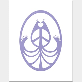 Peace, Love, and Peacocks (Purple) Posters and Art